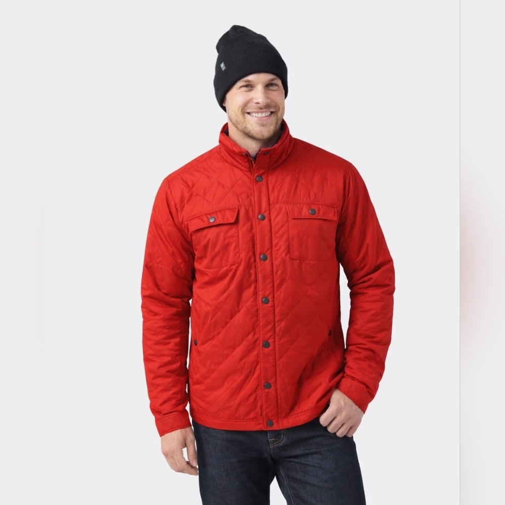 Stio Men's Skycrest Insulated Snap Shirt Jacket # 1169 Red Size Large W/ Pockets